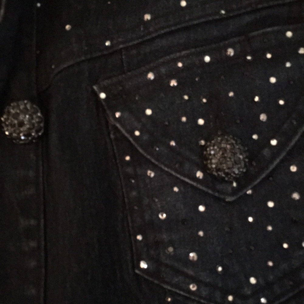 DG2 denim jacket. Rhinestone studs throughout. - Picture 5 of 5